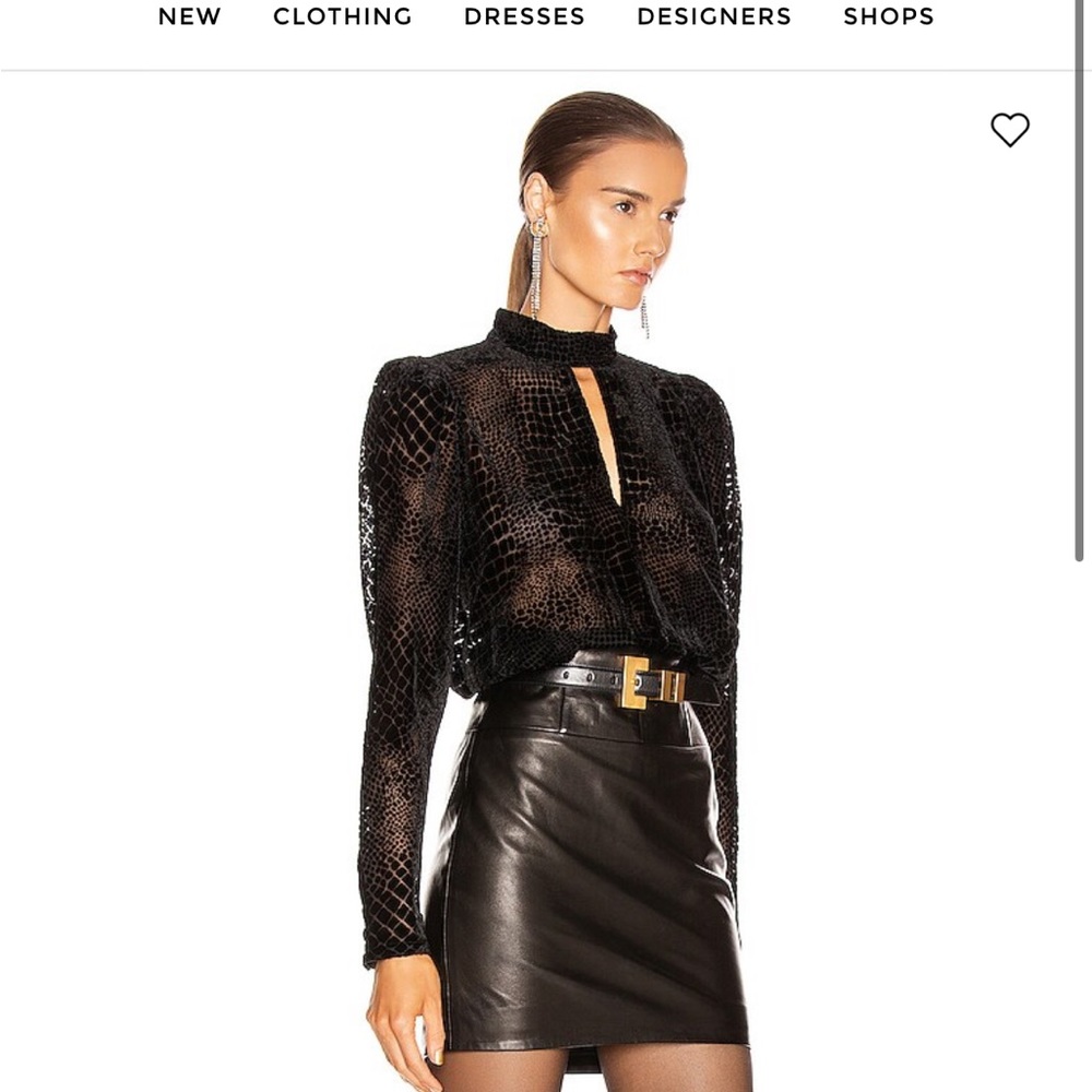 FRAME Black Velvet Party Top